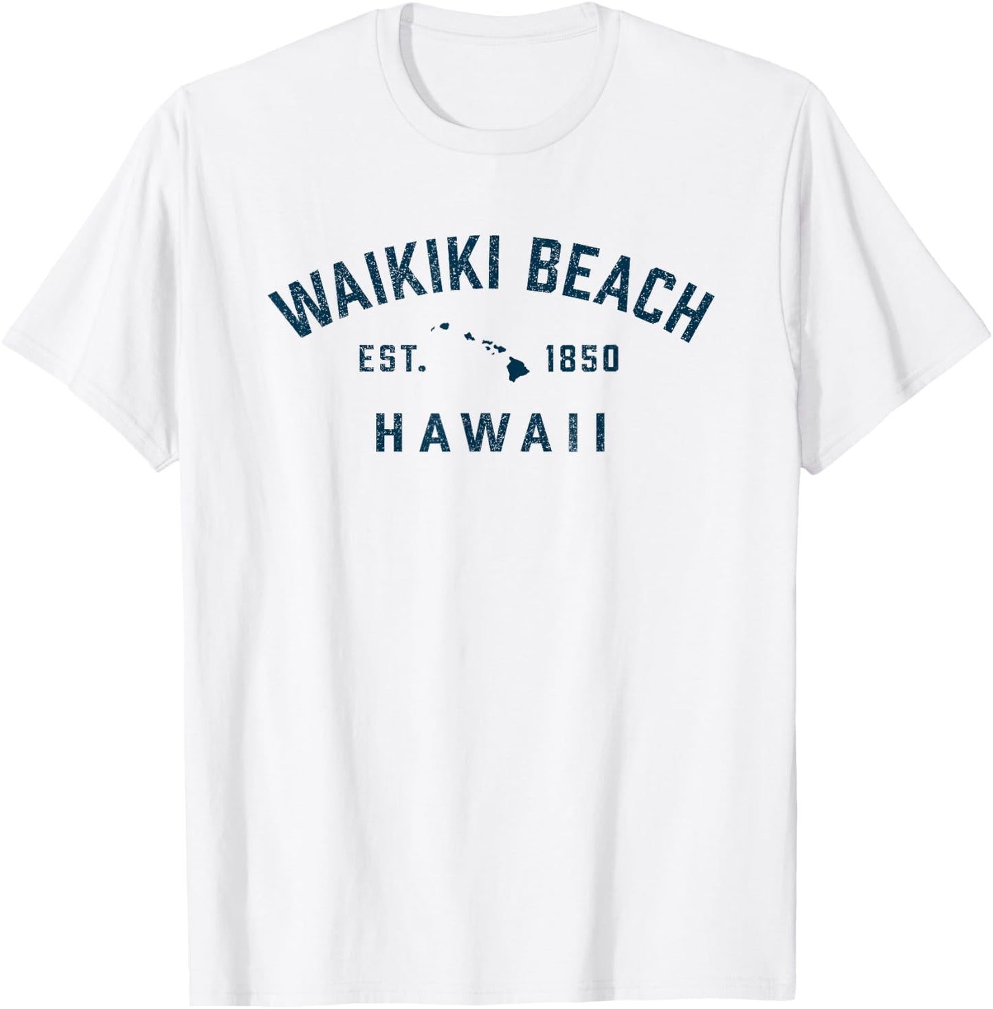 Vintage Waikiki Beach Hawaii Throwback Retro Souvenir T-Shirt - T-Shirt | White