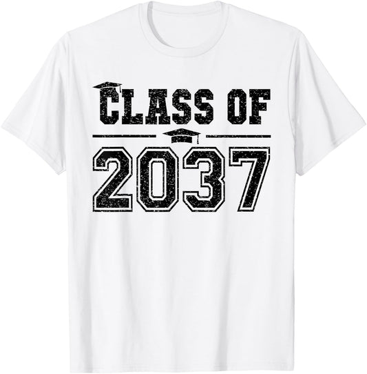 Class of 2037 Grow With Me Graduation First Day of School T-Shirt - T-Shirt | White