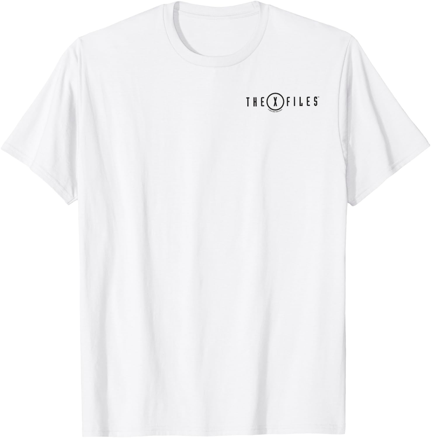 X-Files Iconic Small Left Chest Pocket Text Logo T-Shirt - T-Shirt | White