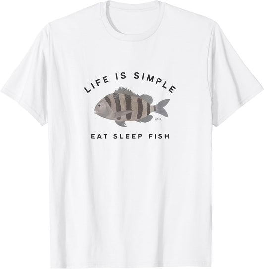 Life is simple, eat sleep fish, perfect for fisherman T-Shirt - T-Shirt | White