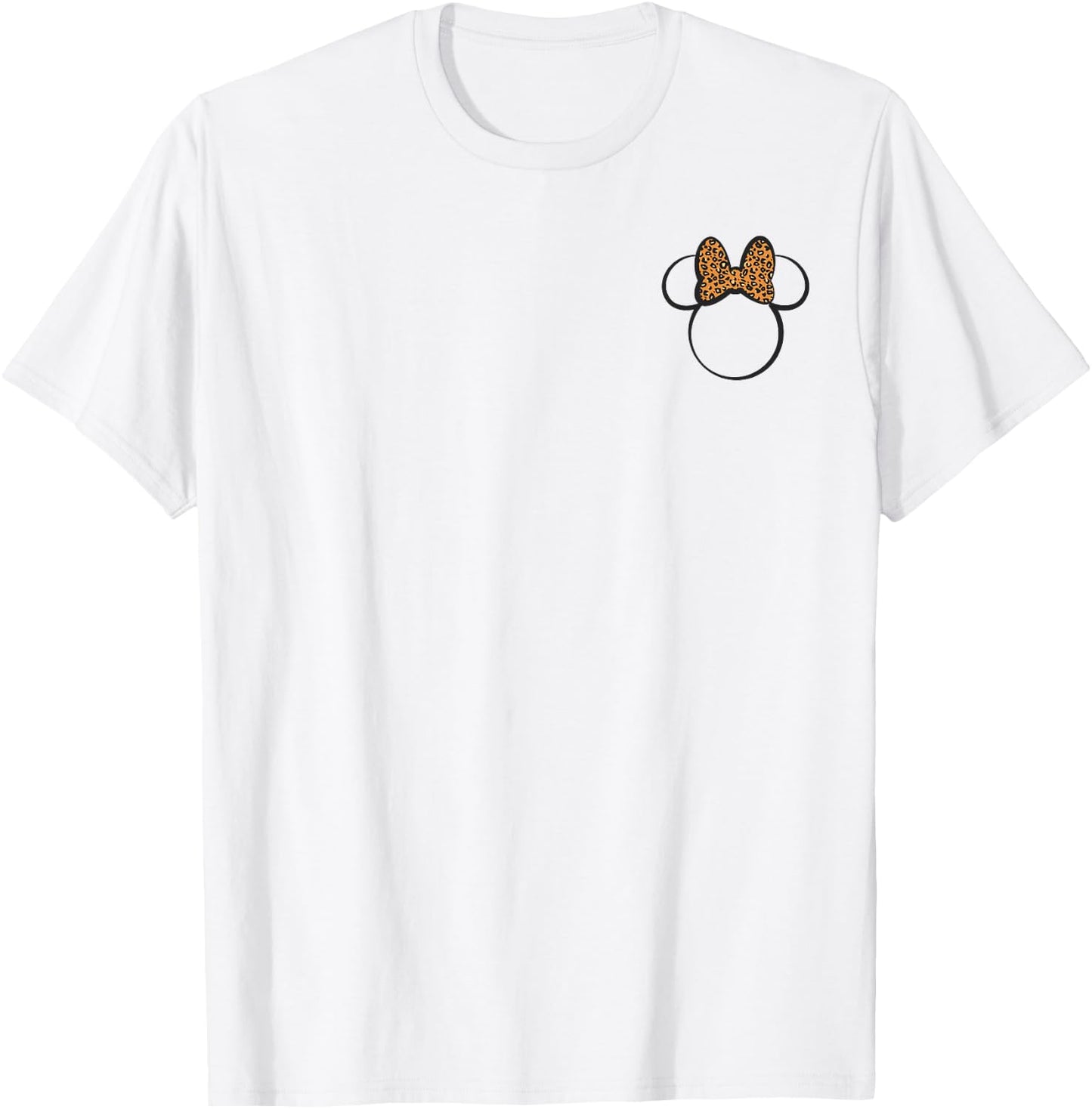 Disney Minnie Mouse Leopard Print Bow Pocket Minnie Ears T-Shirt - T-Shirt | White