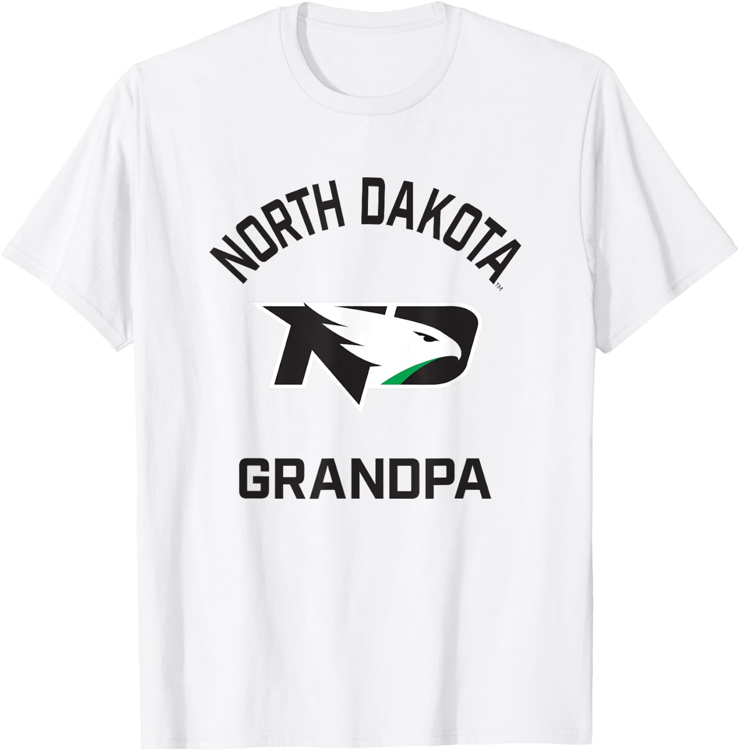 University of North Dakota Fighting Hawks Arched Grandpa T-Shirt - T-Shirt | White