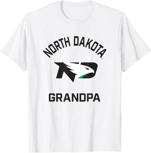 University of North Dakota Fighting Hawks Arched Grandpa T-Shirt - T-Shirt | White