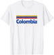 Retro Colombia Flag Vintage Colombian Pride Yellow Colombia T-Shirt - T-Shirt | White