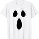 Ghost Silly Face Spooky Halloween Ghoul Face Easy Costume T-Shirt - T-Shirt | White