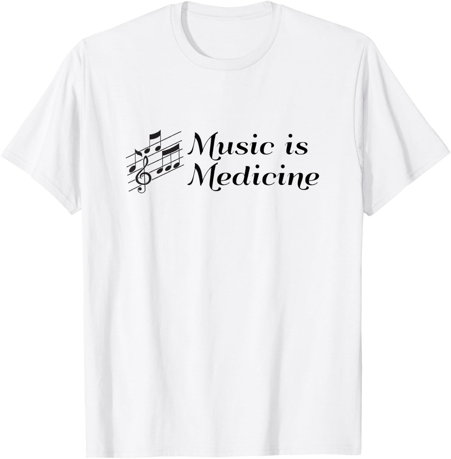 Music is Medicine Healing Power of Music Lover T-Shirt - T-Shirt | White