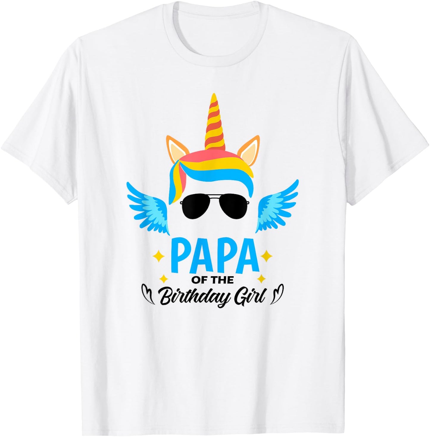 Papa of The Birthday for Girl Father Unicorn First Birthday T-Shirt - T-Shirt | White