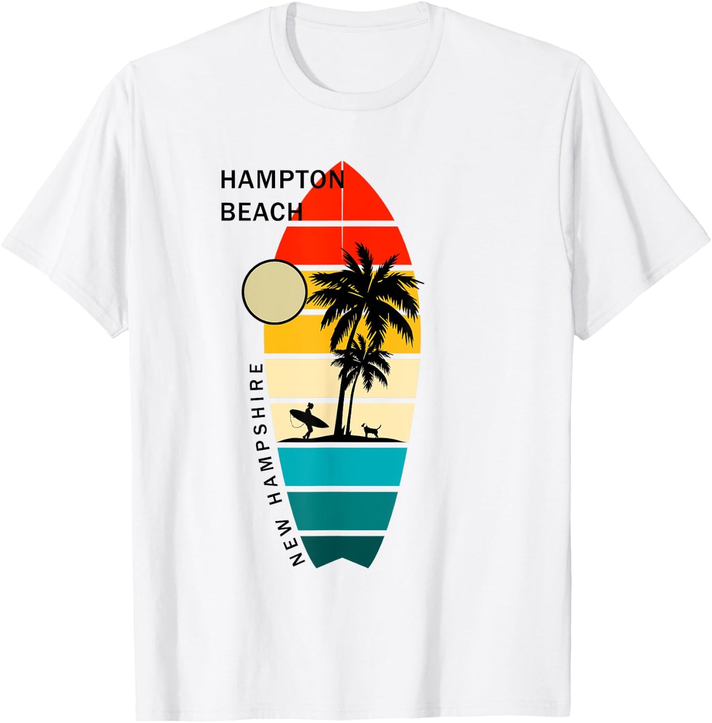 Retro Hampton Beach New Hampshire Surfboarders Surfers T-Shirt - T-Shirt | White