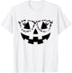 Jack O Lantern Face Pumpkin Halloween Leopard Print Glasses T-Shirt - T-Shirt | White