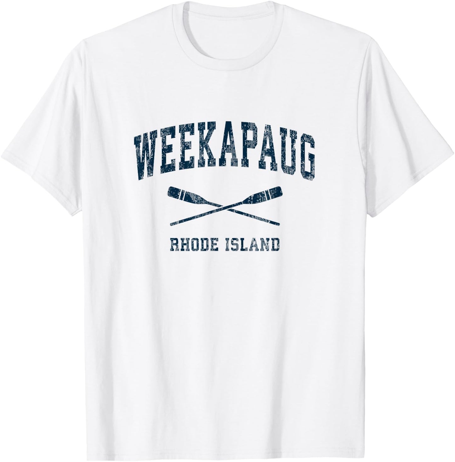 Weekapaug Rhode Island Vintage Nautical Paddles Sports Oars T-Shirt - T-Shirt | White