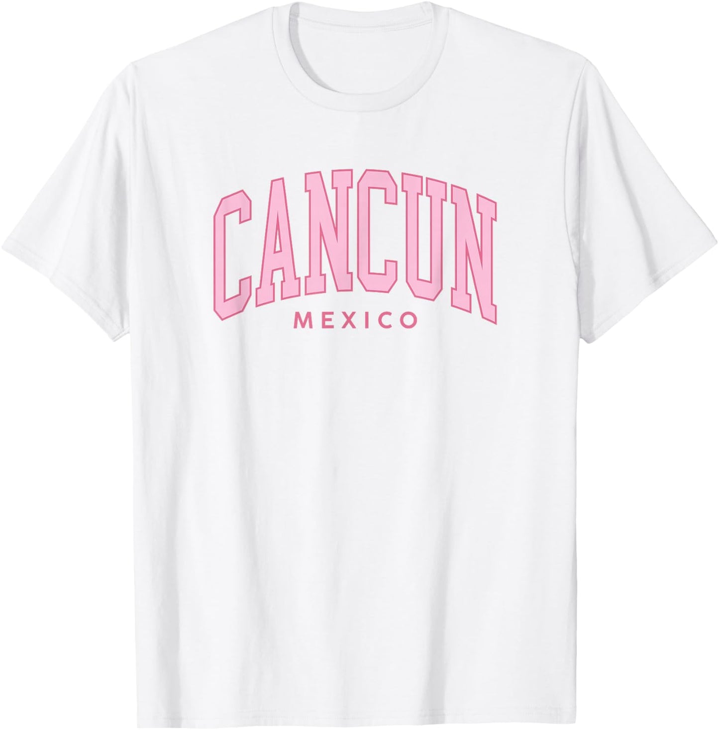 Cancun Mexico Cruise Retro Pink Preppy Throwback T-Shirt - T-Shirt | White