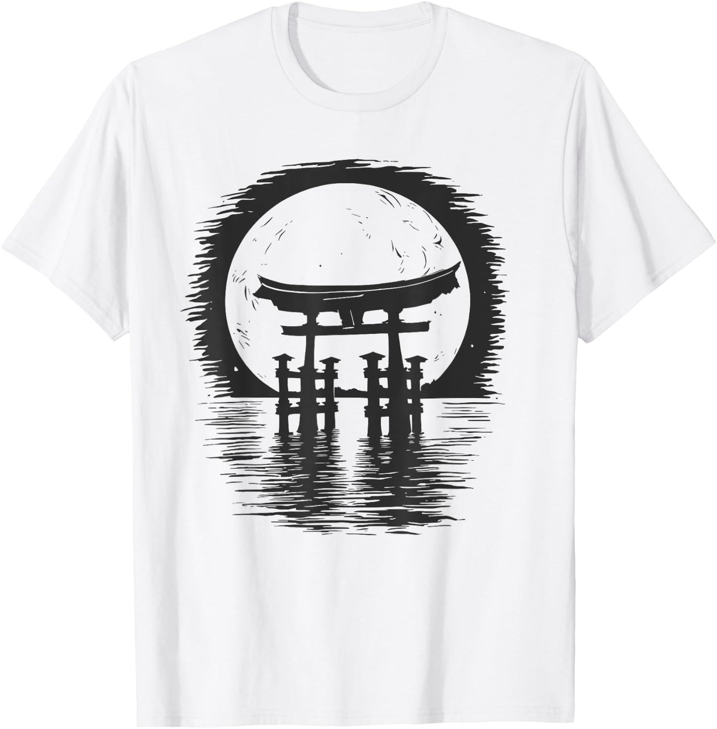Japanese Torii Gate Art | Traditional Aesthetic Japan T-Shirt - T-Shirt | White