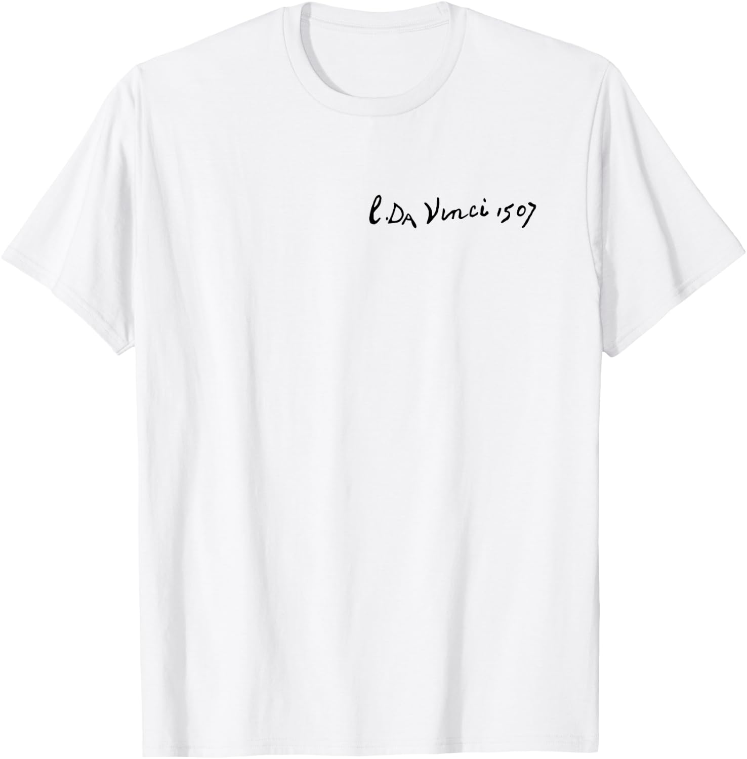 Leonardo Da Vinci 1507 Signature Art Sketch Study discreet T-Shirt - T-Shirt | White