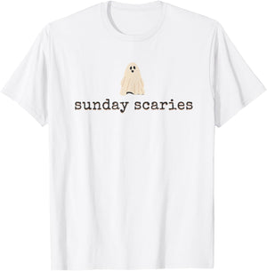 Fall Vibes Halloween Sunday Scaries Fun Day Sunday Hangover T-Shirt - T-Shirt | White