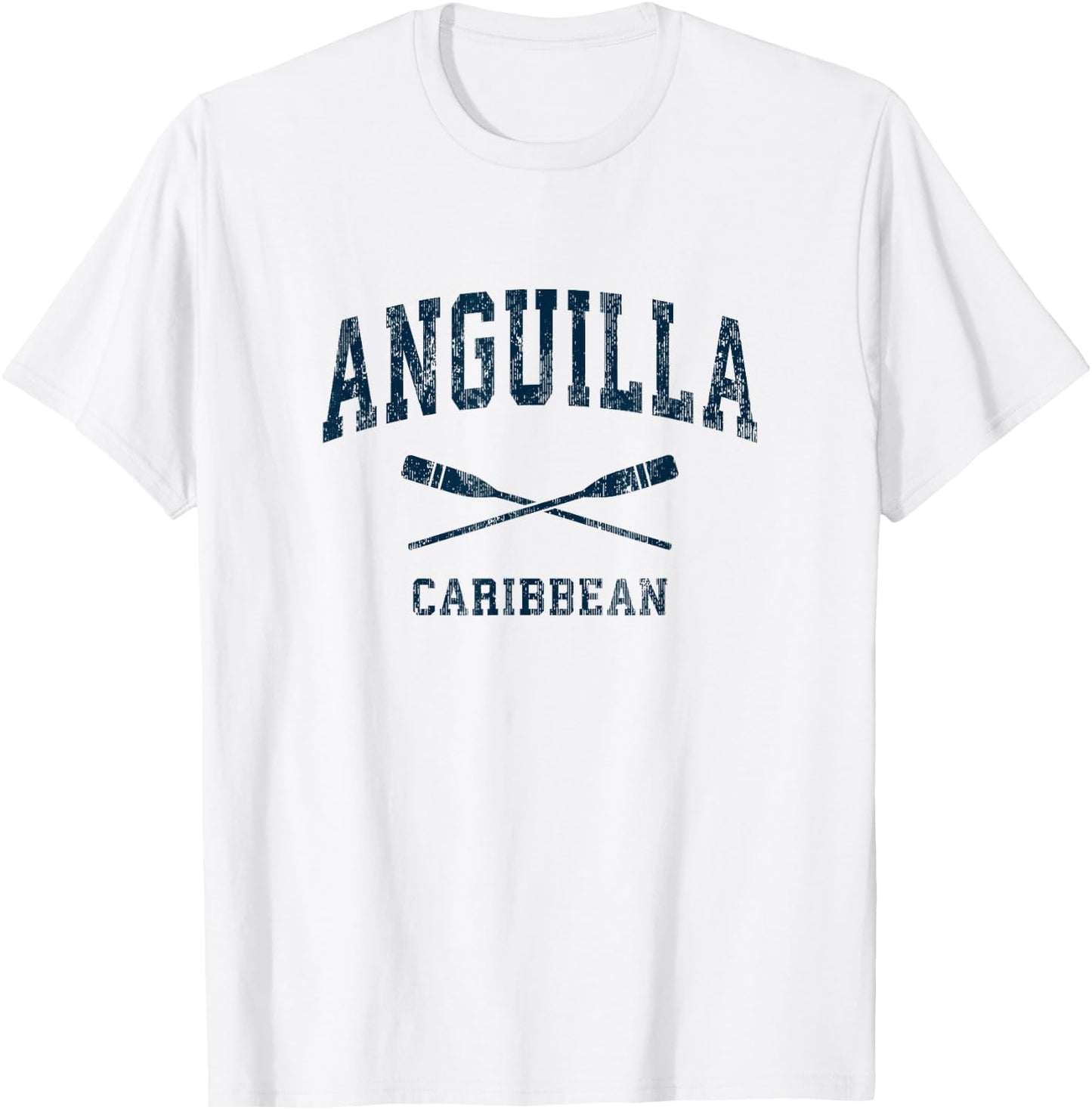 Anguilla Vintage Nautical Paddles Sports Oars T-Shirt - T-Shirt | White