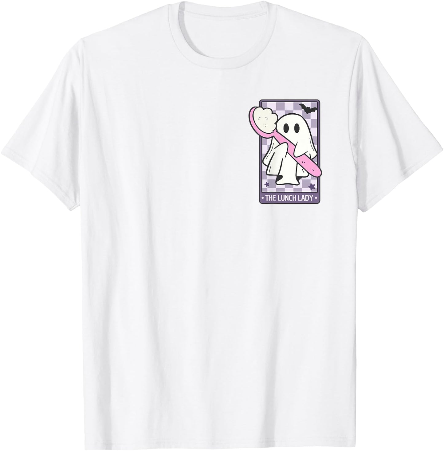 The Lunch Lady Tarot Card Spooky Ghost Halloween Cafeteria T-Shirt - T-Shirt | White