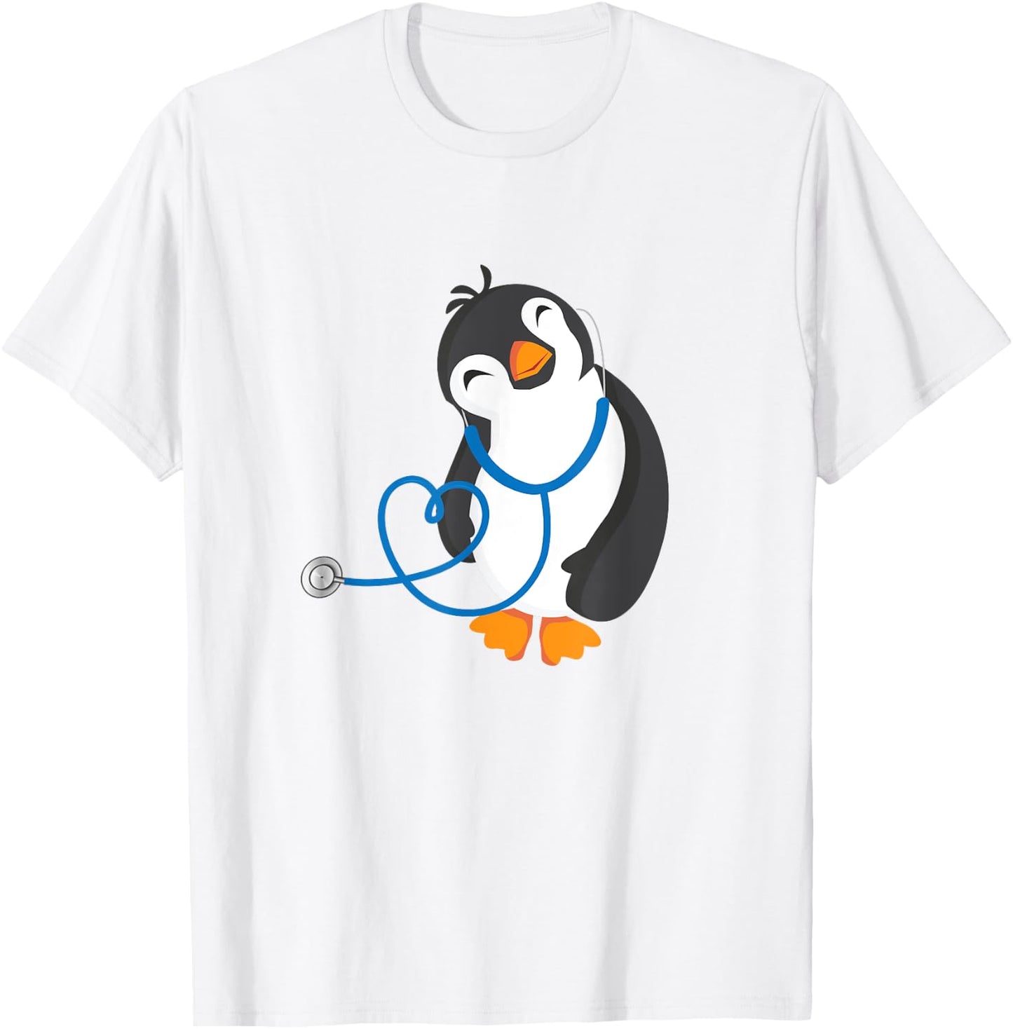 Cute Penguin Pediatrics Medical Nurse Doctor T-Shirt - T-Shirt | White