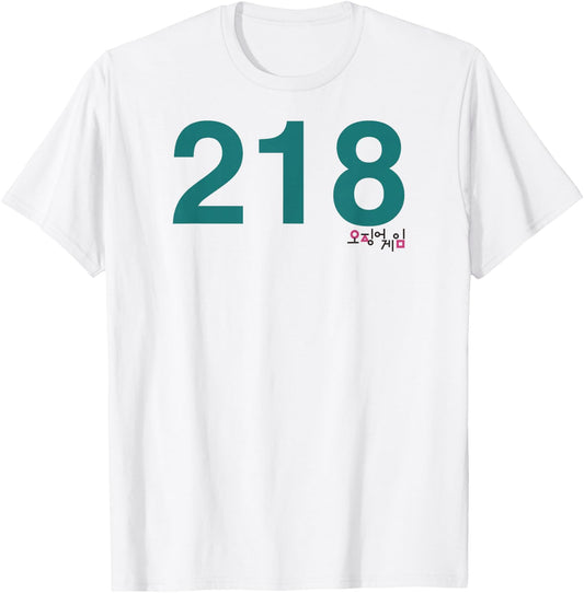 Squid Game Player 218 Costume T-Shirt - T-Shirt | White