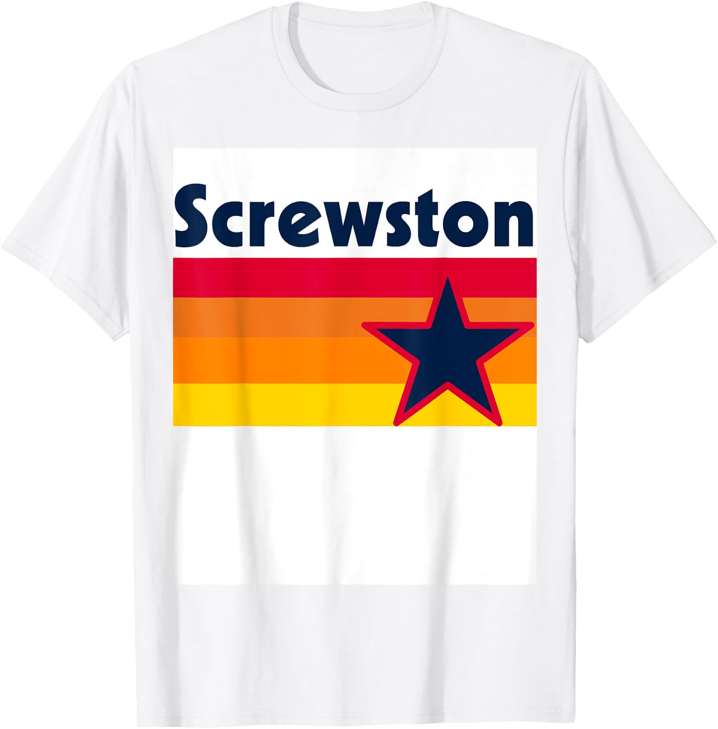 Screwston Texas H-town Houston Retro White T-Shirt - T-Shirt | White