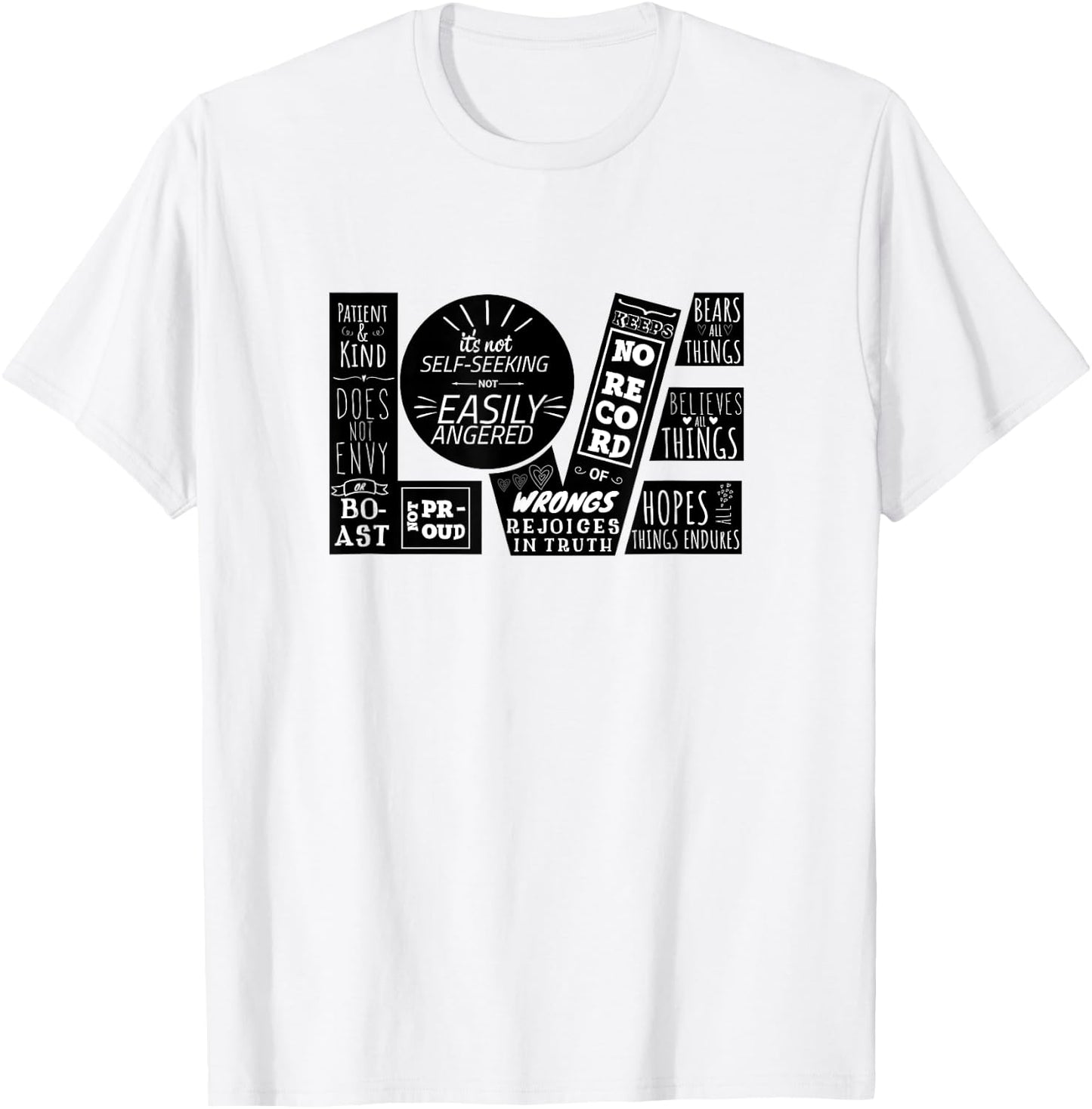 Love is Patient 1 Corinthians 13:4-8 Christian Design T-Shirt - T-Shirt | White