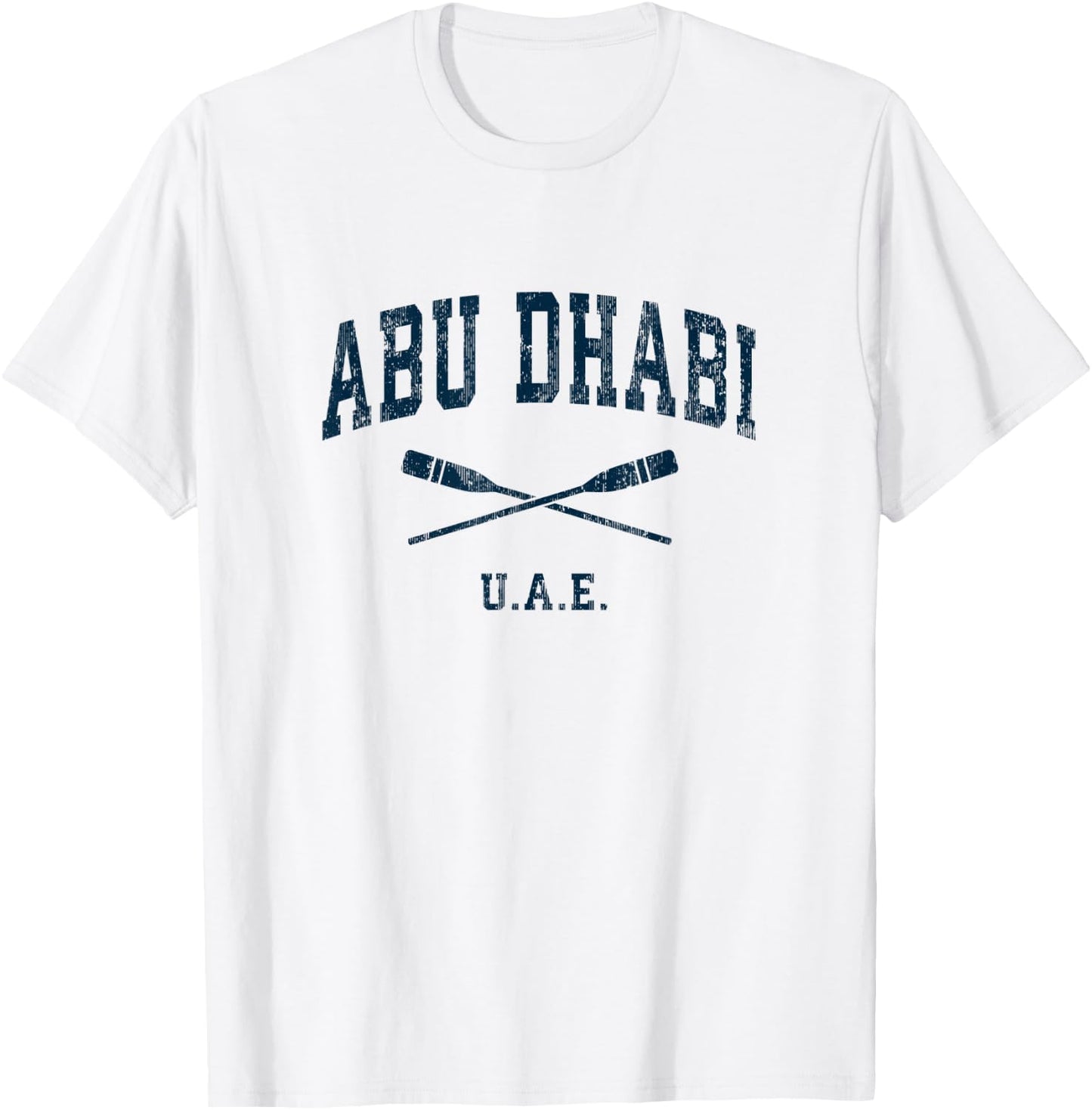 Abu Dhabi United Arab Emirates Vintage Nautical Paddles Spor T-Shirt - T-Shirt | White