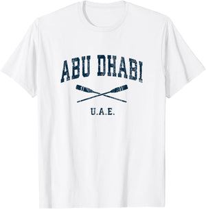 Abu Dhabi United Arab Emirates Vintage Nautical Paddles Spor T-Shirt - T-Shirt | White