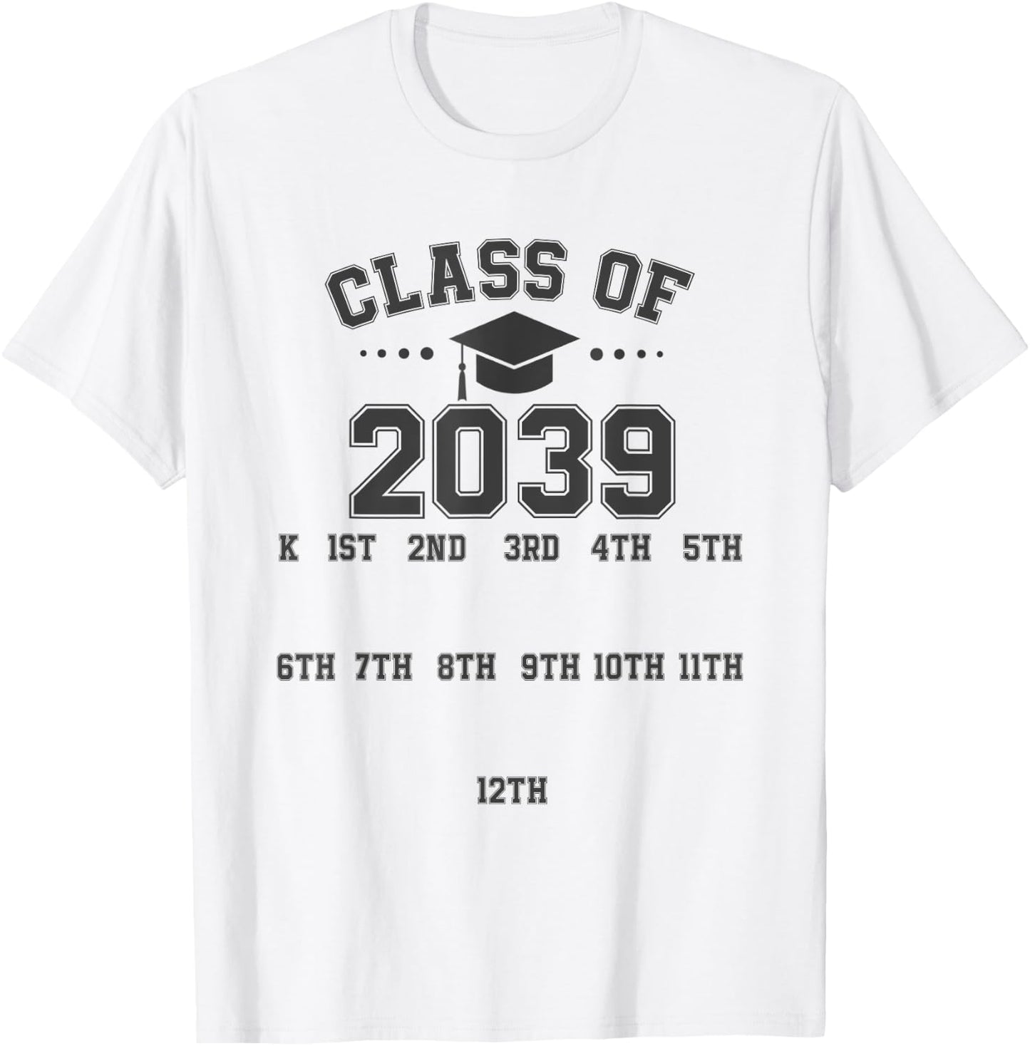 Class of 2039 Grow With Me Pre-k To 12th Grade Handprint T-Shirt - T-Shirt | White