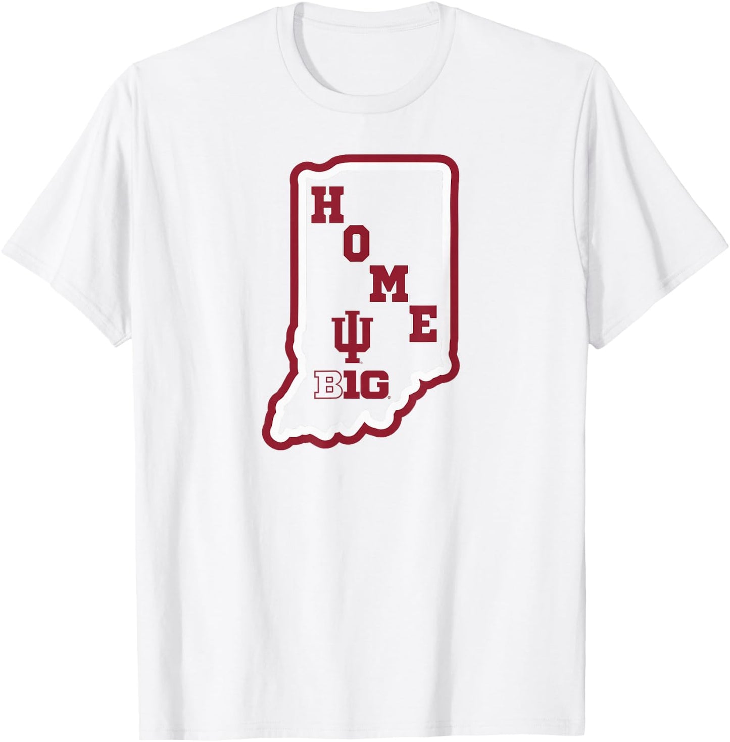 Indiana Hoosiers Big 10 Home State Gray Officially Licensed T-Shirt - T-Shirt | White