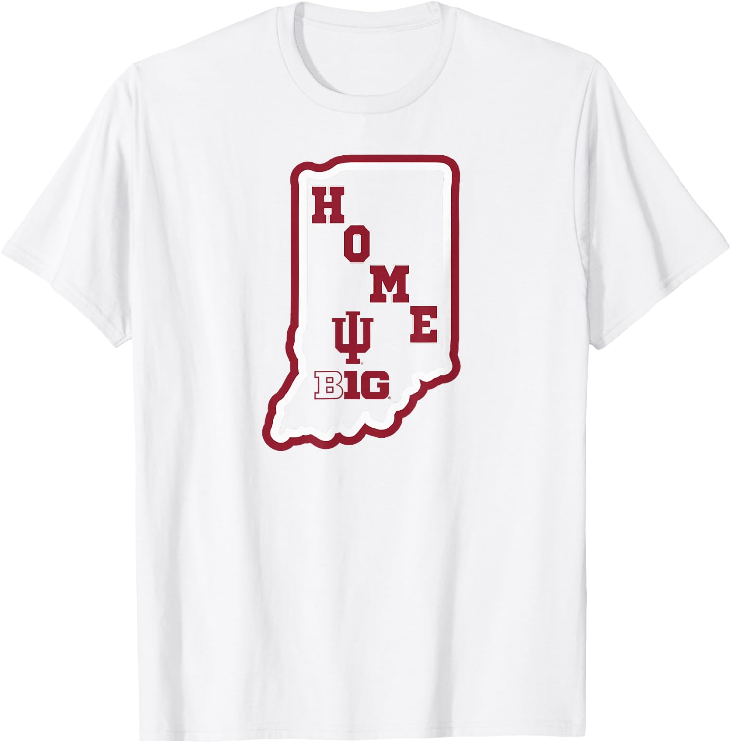 Indiana Hoosiers Big 10 Home State Gray Officially Licensed T-Shirt - T-Shirt | White