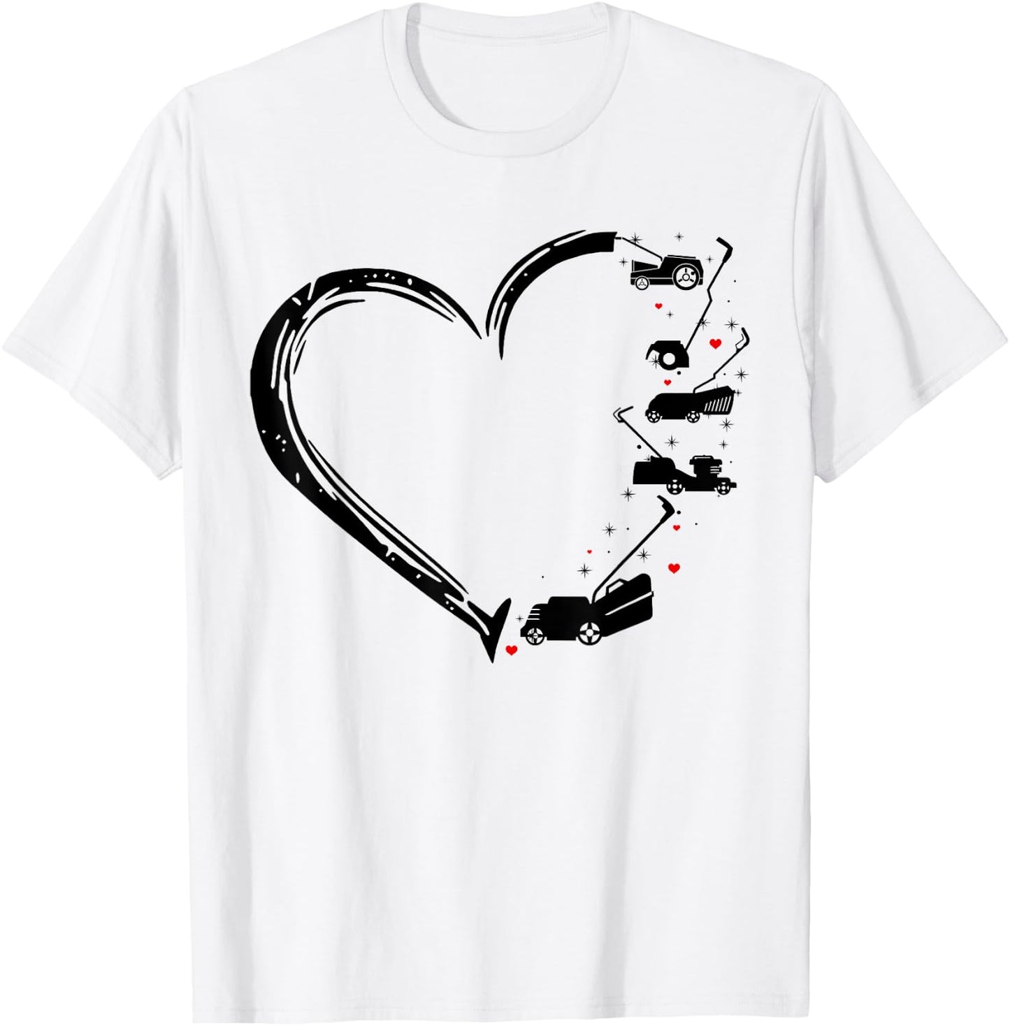Cute Love Mower Heart Shirt for Mower Mom Mower Player Gift T-Shirt - T-Shirt | White