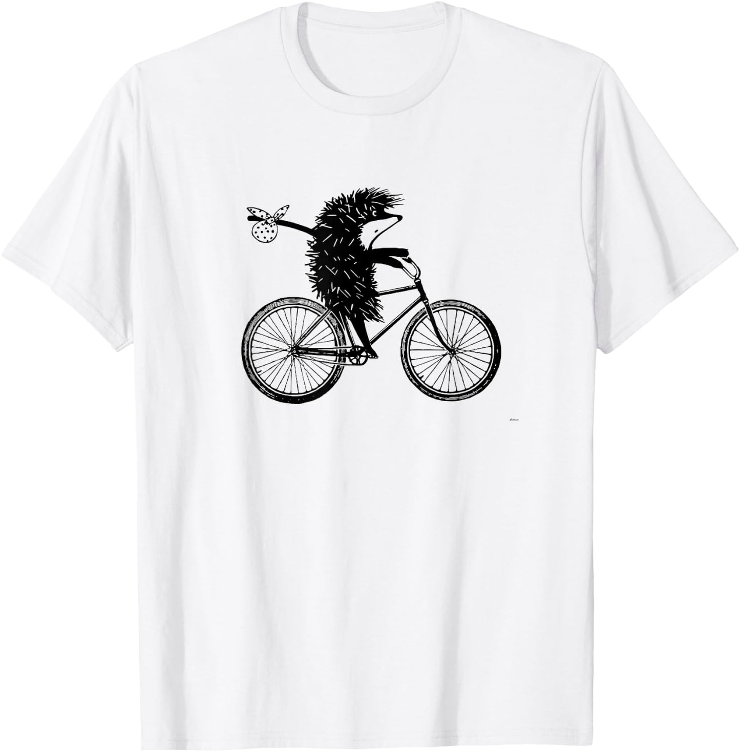 Hedgehog on the bicycle Funny Shirt / "ezhik v tumane" T-Shirt - T-Shirt | White
