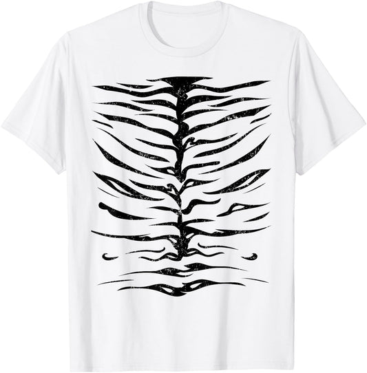 Orange Striped Tiger Halloween Costume Party T-Shirt - T-Shirt | White