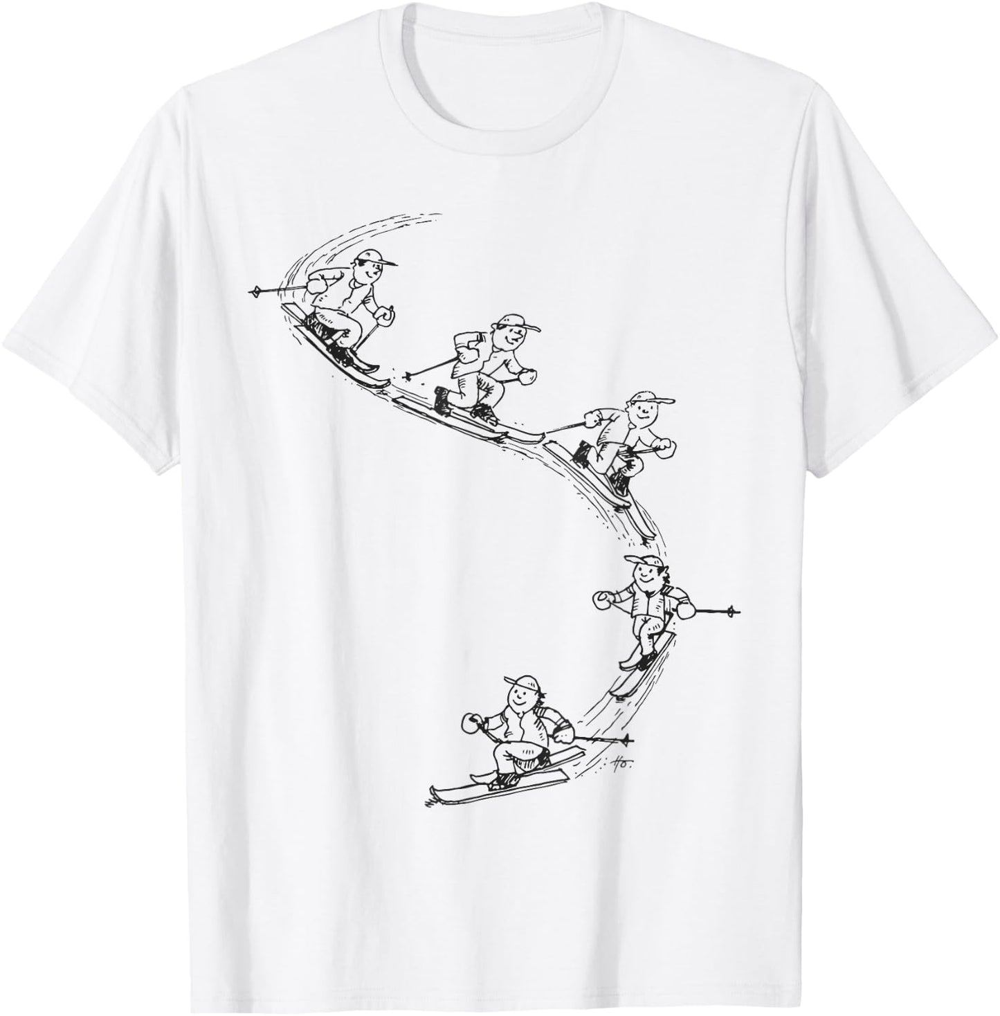 Telemark Skier Movement T-Shirt - T-Shirt | White