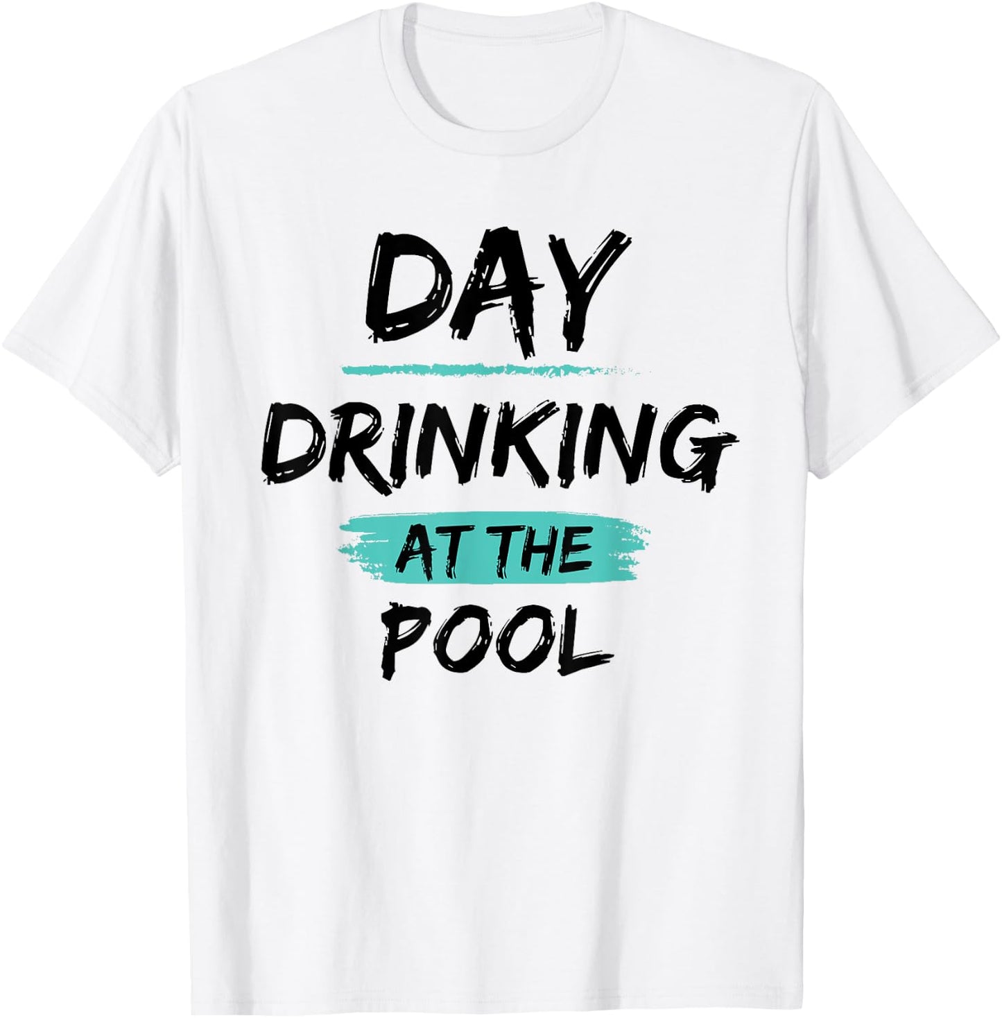 Funny Swimming Pool Summer Vacation Day Drinking At The Pool T-Shirt - T-Shirt | White