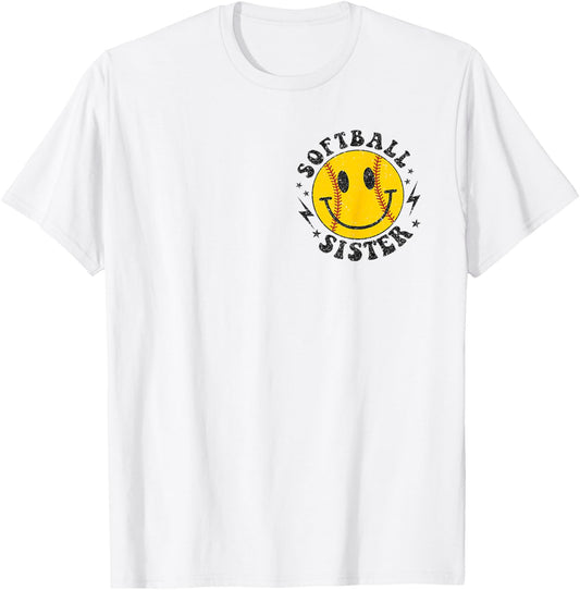 Funny I'm Just Here for the Snacks Softball Sister Shirt T-Shirt - T-Shirt | White