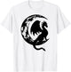Dragon Sitting on Crescent Moon T-Shirt - T-Shirt | White