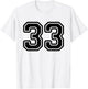 Number #33 Black Sport Varsity Number 33 T-Shirt - T-Shirt | White