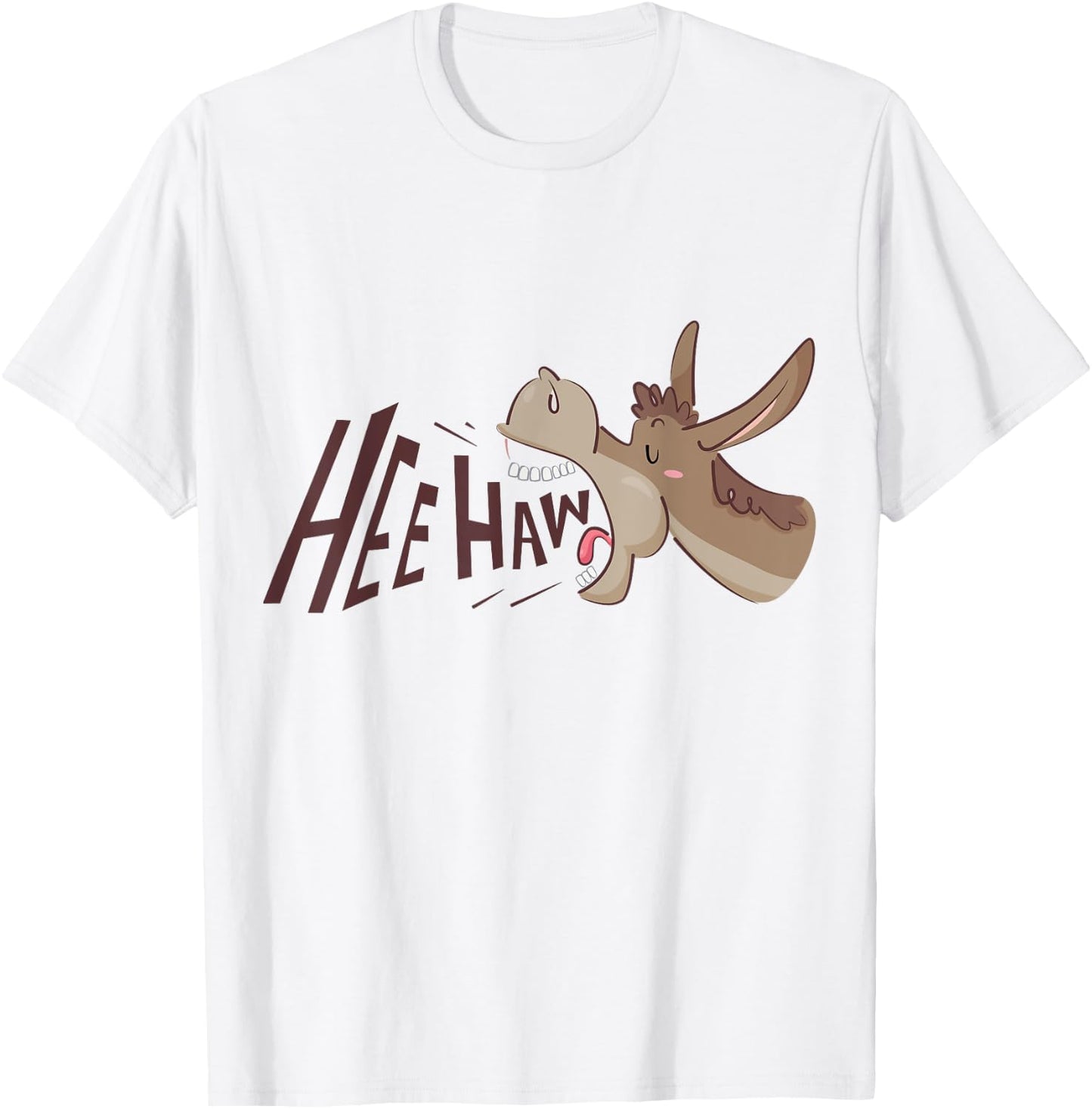 Funny Hee Haw Donkey Braying Cartoon T-Shirt - T-Shirt | White