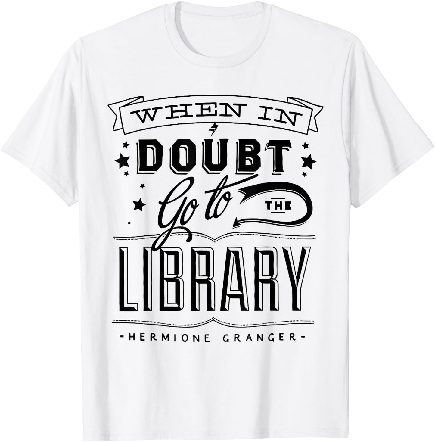 When In Doubt Go To The Library Teacher Vintage Book Lovers T-Shirt - T-Shirt | White