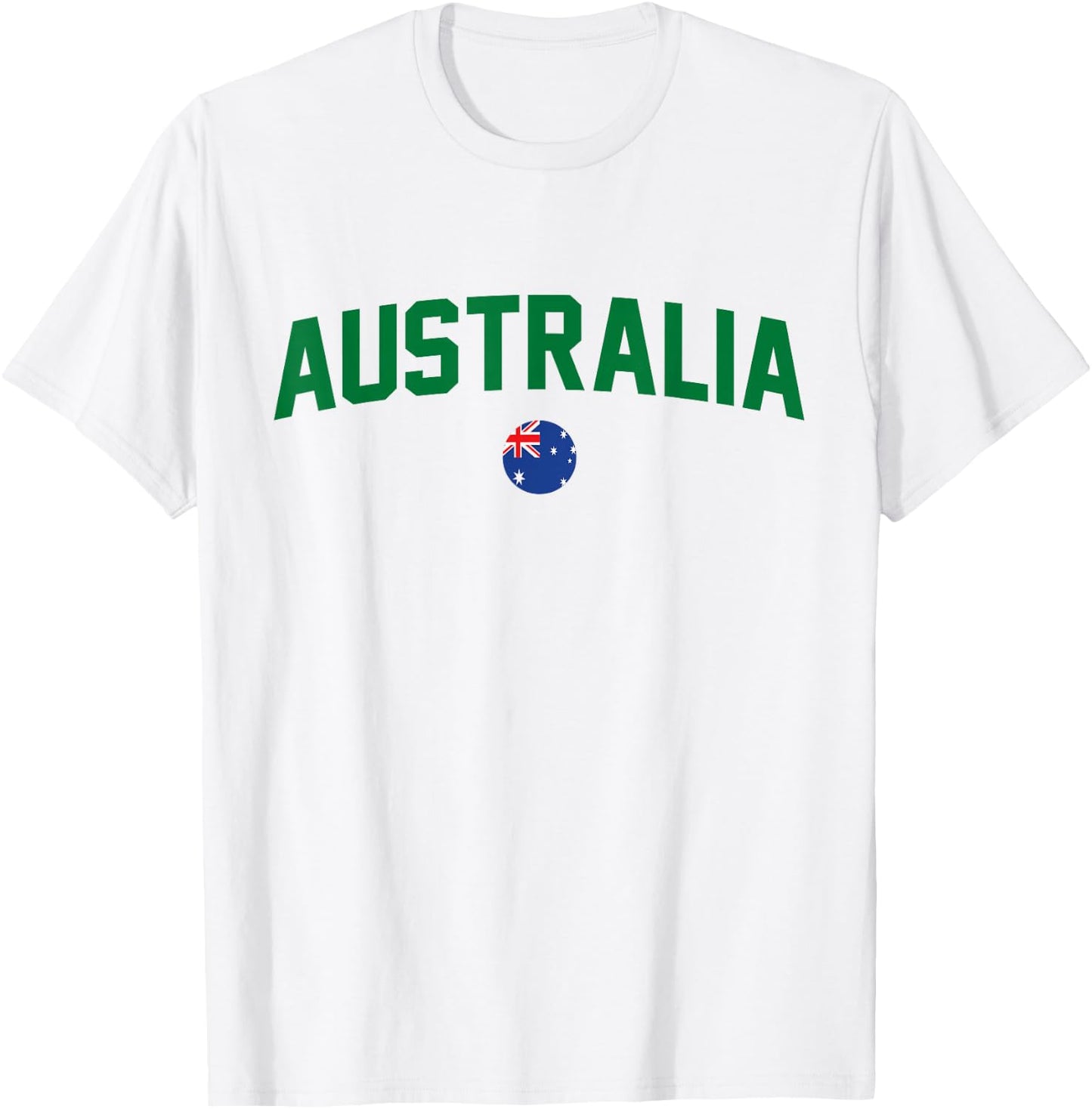 Green Yellow Australia Down Under Team Australia Flag T-Shirt - T-Shirt | White