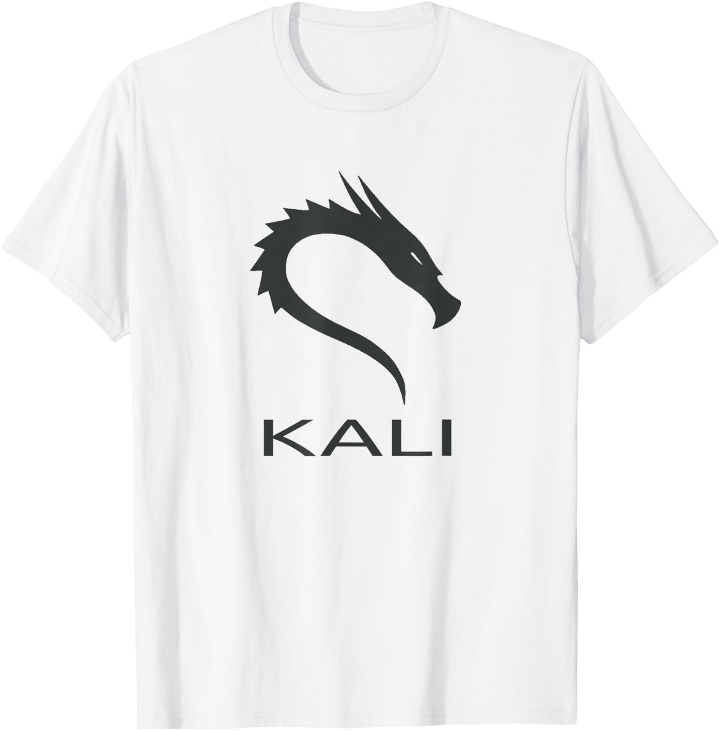 Kali Linux tagline with Dragon Open Source Os T-Shirt - T-Shirt | White