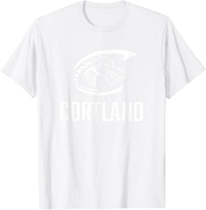 SUNY Cortland Red Dragons Stacked Logo T-Shirt - T-Shirt | White