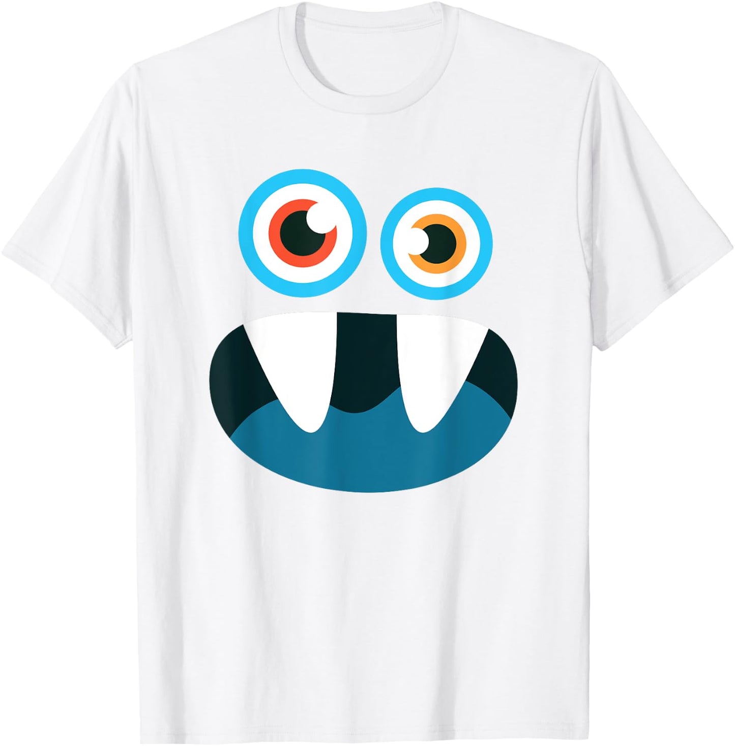 Cute Monster Face Funny Halloween Matching Costume Outfit T-Shirt - T-Shirt | White