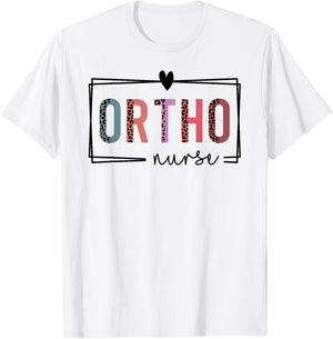 Cute Leopard Nurses Day Gifts Orthopedic Nurse Nurses Day T-Shirt - T-Shirt | White