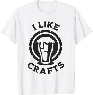 I Like Crafts Funny Design for Beer Lover T-Shirt - T-Shirt | White