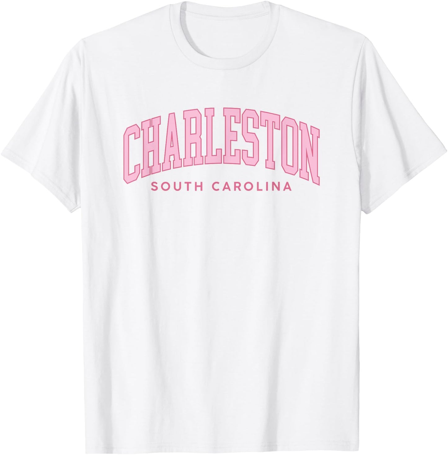 Charleston South Carolina Retro Preppy Throwback Pink Girls T-Shirt - T-Shirt | White