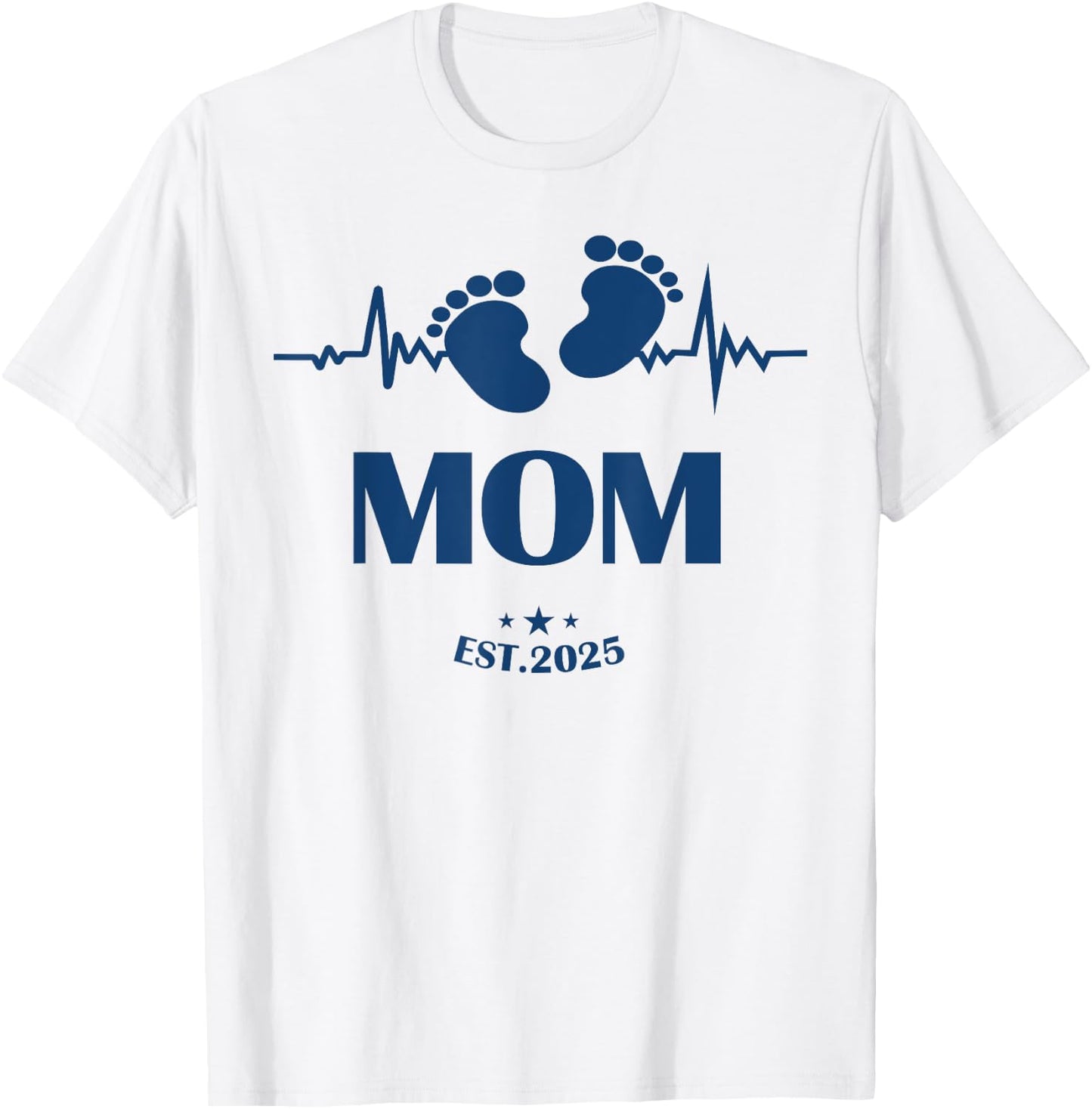 Mom Established 2025 First Time Mom T-Shirt - T-Shirt | White
