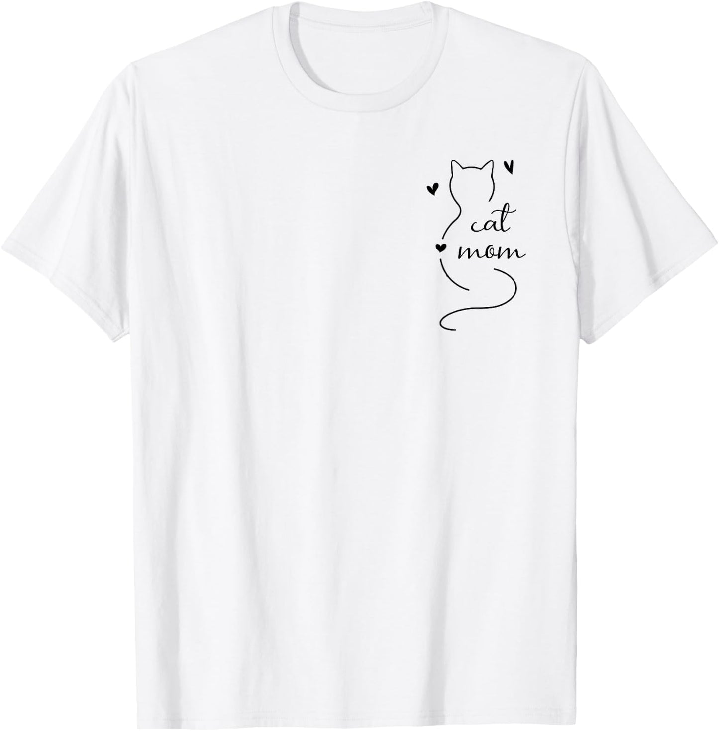 New 2025 Minimalistic Cat Mom T-Shirt - T-Shirt | White