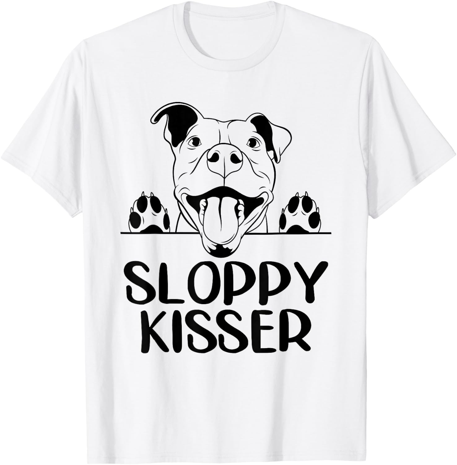 Funny Pitbull Mom Sloppy Kisser Pittie Puppy Dog Pit Bulls Men T-Shirt - T-Shirt | White