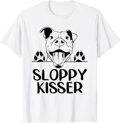 Funny Pitbull Mom Sloppy Kisser Pittie Puppy Dog Pit Bulls Men